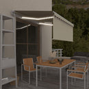 vidaXL krémszínű szélérzékelős, LED-es napellenző redőnnyel 3,5x2,5 m