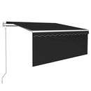 vidaXL szürke redőnyös, LED-es, szélérzékelős napellenző 3,5x2,5 m