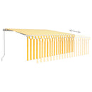 vidaXL sárga és fehér kézzel kihúzható napellenző redőnnyel 4 x 3 m