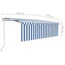 vidaXL kék és fehér automata napellenző redőnnyel 4 x 3 m