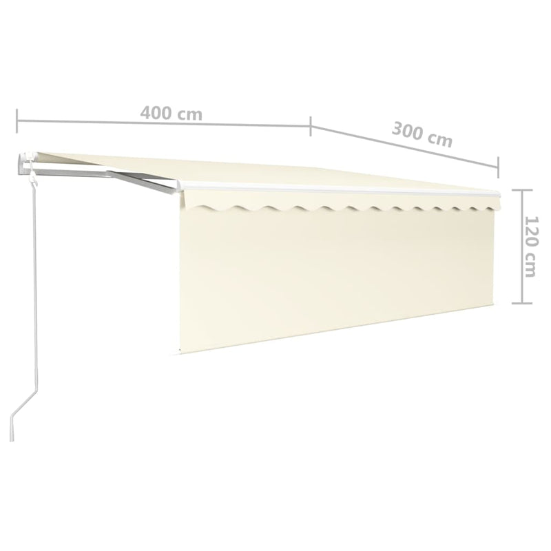vidaXL krémszínű automata napellenző redőnnyel 4 x 3 m