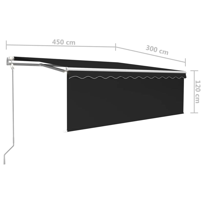 vidaXL antracitszürke automata napellenző redőnnyel 4,5 x 3 m