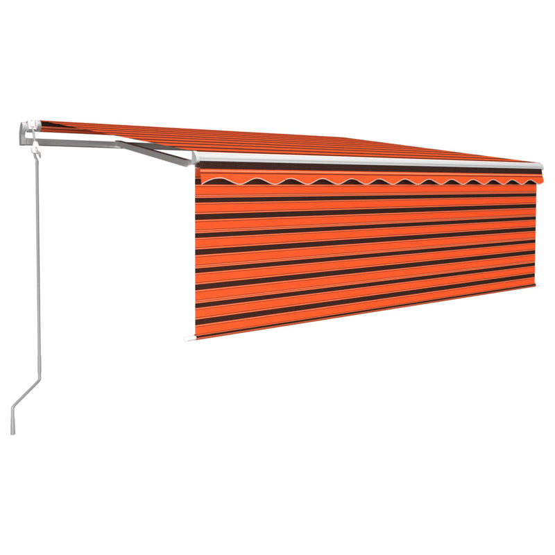 vidaXL narancssárga-barna automata napellenző redőnnyel 4,5 x 3 m