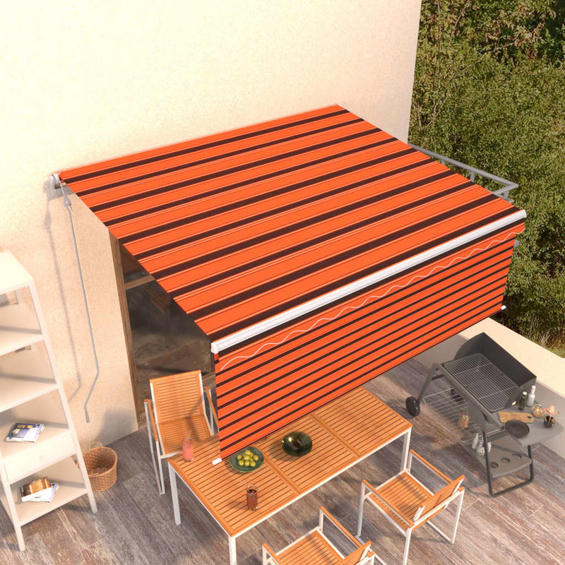 vidaXL narancssárga-barna automata napellenző redőnnyel 4,5 x 3 m