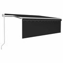 vidaXL szürke redőnyös, LED-es, szélérzékelős napellenző 4,5 x 3 m