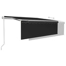 vidaXL szürke redőnyös, LED-es, szélérzékelős napellenző 4,5 x 3 m