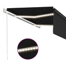 vidaXL szürke redőnyös, LED-es, szélérzékelős napellenző 4,5 x 3 m
