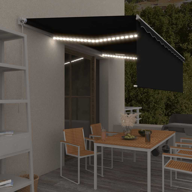 vidaXL antracitszürke kézzel kihúzható napellenző redőnnyel 5 x 3m