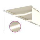 vidaXL krémszínű kihúzható LED-es napellenző redőnnyel 6 x 3 m