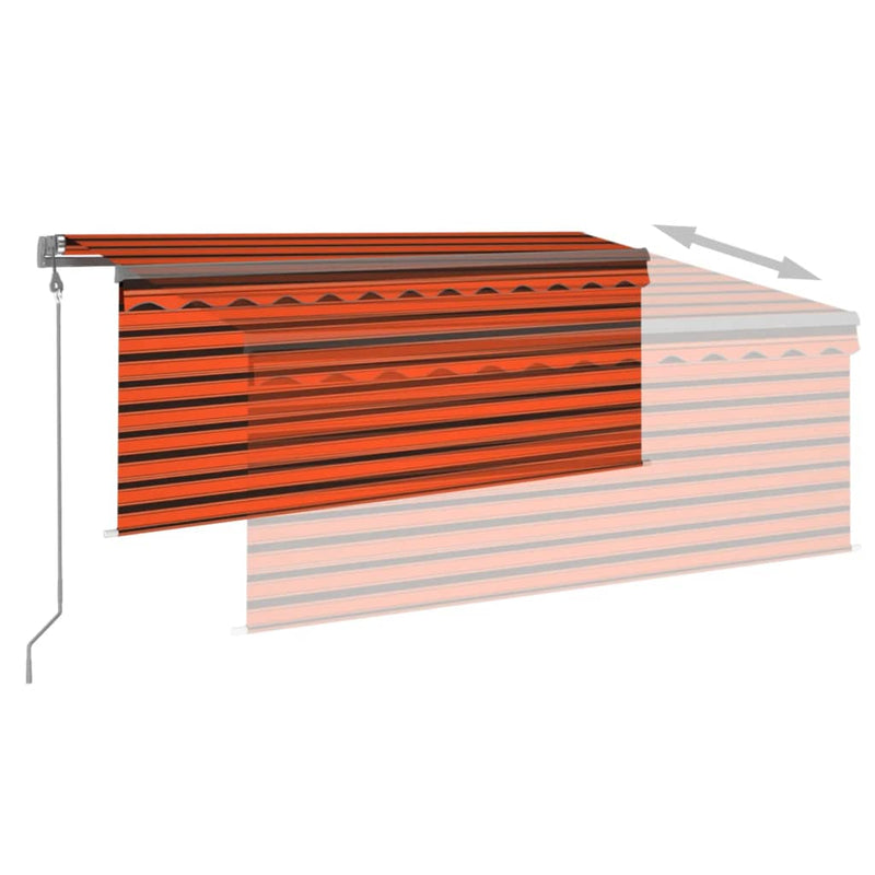 vidaXL narancssárga-barna automata napellenző redőnnyel 3 x 2,5 m