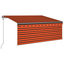 vidaXL narancs-barna szélérzékelős, LED-es napellenző redőnnyel 3x2,5m