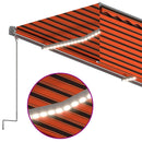 vidaXL narancs-barna szélérzékelős, LED-es napellenző redőnnyel 3x2,5m