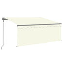 vidaXL krémszínű automata napellenző redőnnyel 3,5 x 2,5 m