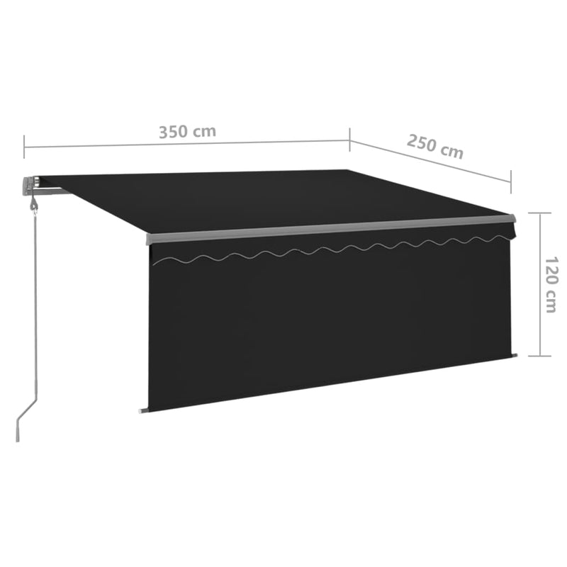 vidaXL antracitszürke automata napellenző redőnnyel 3,5 x 2,5 m