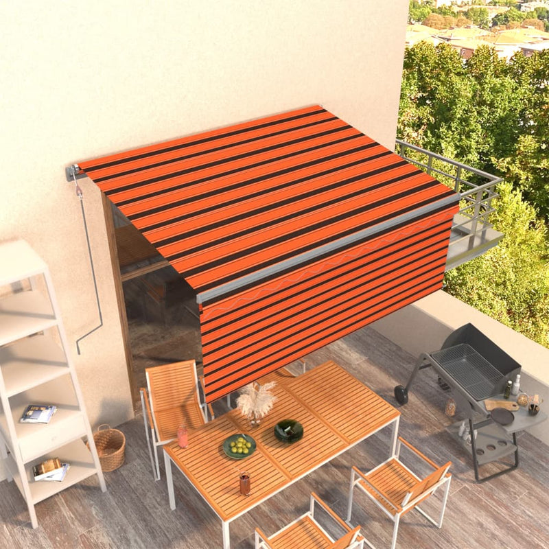 vidaXL narancssárga-barna automata napellenző redőnnyel 3,5 x 2,5 m
