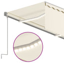 vidaXL krémszínű szélérzékelős, LED-es napellenző redőnnyel 3,5x2,5 m