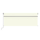 vidaXL krémszínű LED-es kézzel kihúzható napellenző redőnnyel 4 x 3 m