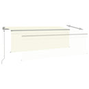 vidaXL krémszínű szélérzékelős, LED-es napellenző redőnnyel 4x3 m