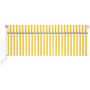 vidaXL sárga-fehér redőnyös, LED-es, szélérzékelős napellenző 4x3 m