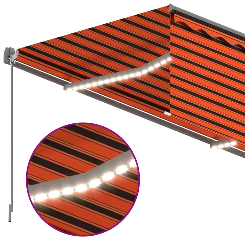 vidaXL automata redőnyös, LED-es, szélérzékelős napellenző 4x3 m
