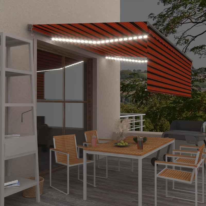 vidaXL automata redőnyös, LED-es, szélérzékelős napellenző 4x3 m