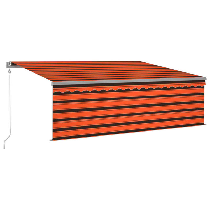 vidaXL narancssárga-barna automata napellenző redőnnyel 4,5 x 3 m