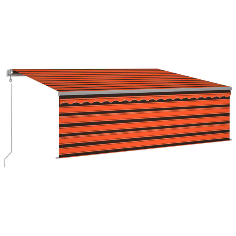 vidaXL narancs-barna redőnyös, LED-es, szélérzékelős napellenző 4,5x3m