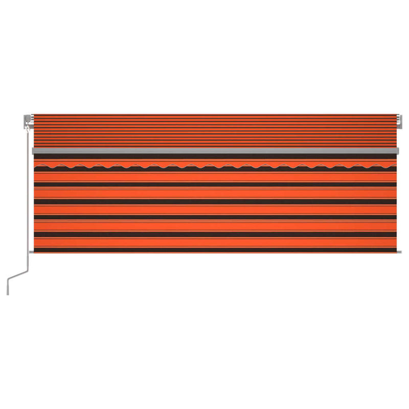 vidaXL narancs-barna redőnyös, LED-es, szélérzékelős napellenző 4,5x3m