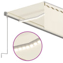 vidaXL krémszínű szélérzékelős, LED-es napellenző redőnnyel 5x2,5 m