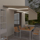 vidaXL krémszínű kihúzható LED-es napellenző redőnnyel 6 x 3 m