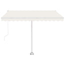 vidaXL krémszínű kézzel kihúzható póznás napellenző 300 x 250 cm