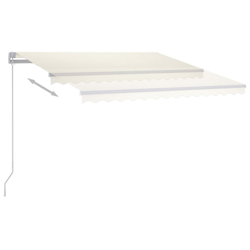 vidaXL krémszínű kézzel kihúzható LED-es napellenző 300 x 250 cm