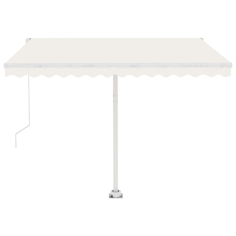 vidaXL krémszínű kézzel kihúzható LED-es napellenző 300 x 250 cm