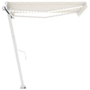 vidaXL krémszínű kézzel kihúzható LED-es napellenző 300 x 250 cm