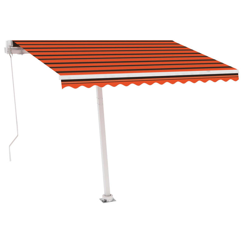 vidaXL narancssárga és barna kézzel kihúzható napellenző 300 x 250 cm
