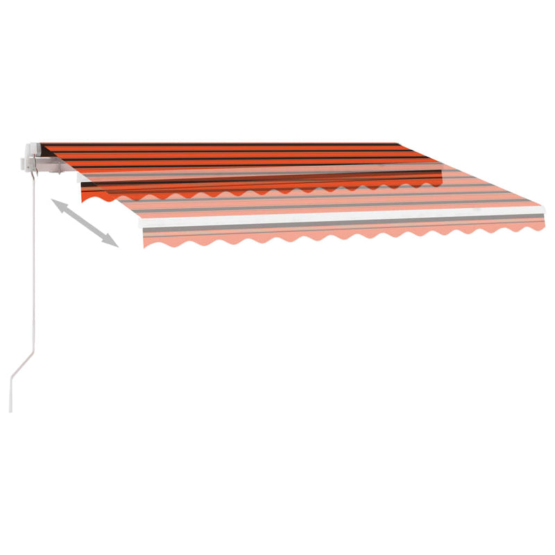 vidaXL narancssárga és barna kézzel kihúzható napellenző 300 x 250 cm