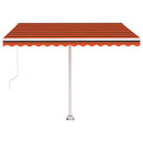 vidaXL narancssárga és barna kézzel kihúzható napellenző 300 x 250 cm