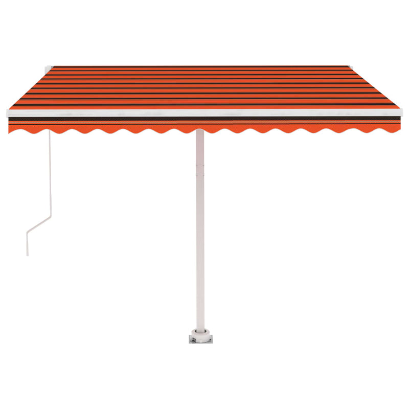 vidaXL narancssárga és barna kézzel kihúzható napellenző 300 x 250 cm
