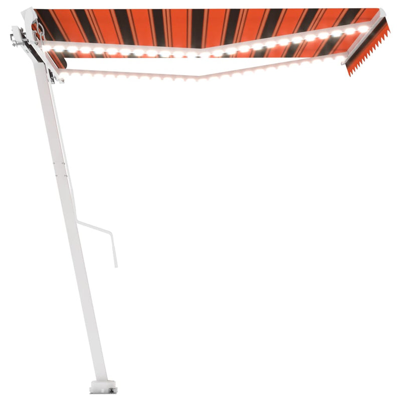 vidaXL narancssárga és barna kézzel kihúzható napellenző 300 x 250 cm