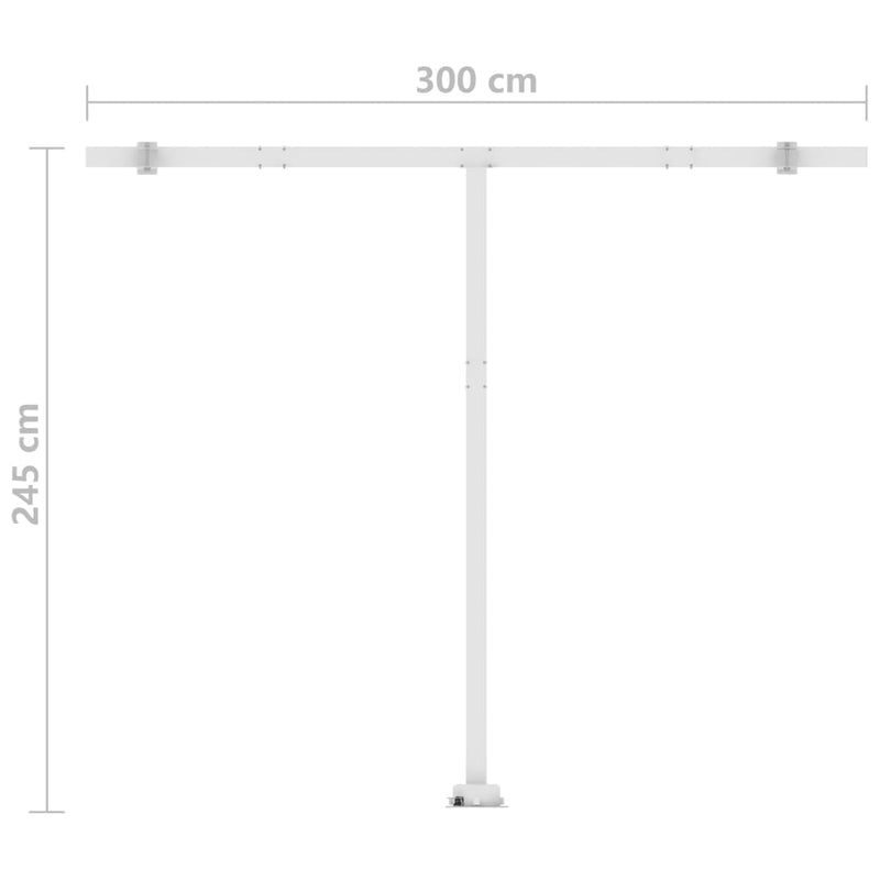 vidaXL sárga-fehér automata póznás napellenző 300 x 250 cm