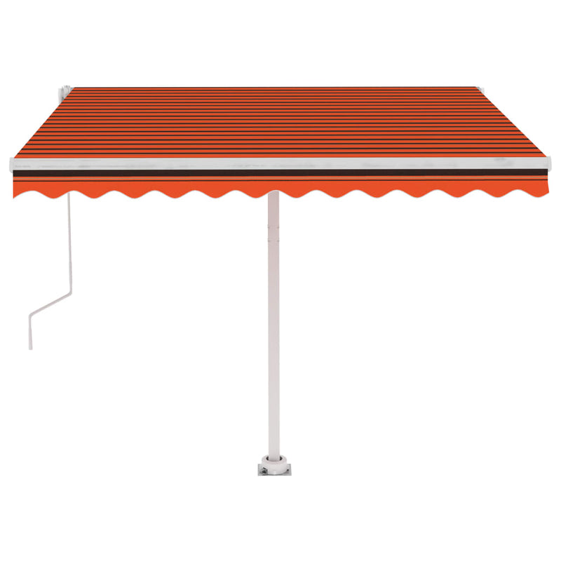 vidaXL narancssárga-barna automata póznás napellenző 300 x 250 cm