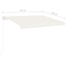 vidaXL krémszínű automata póznás napellenző 350 x 250 cm