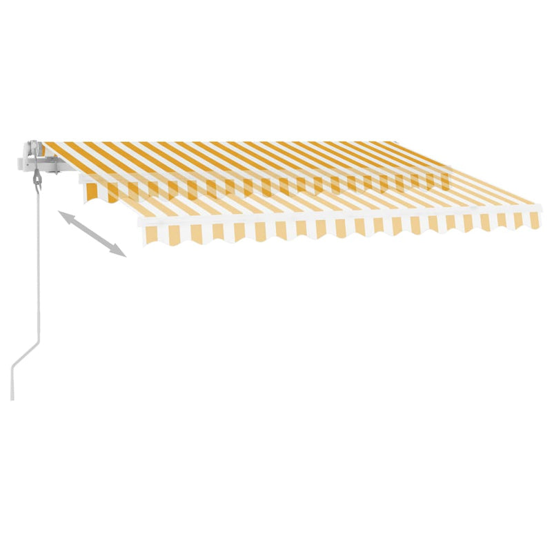 vidaXL sárga-fehér automata póznás napellenző 350 x 250 cm