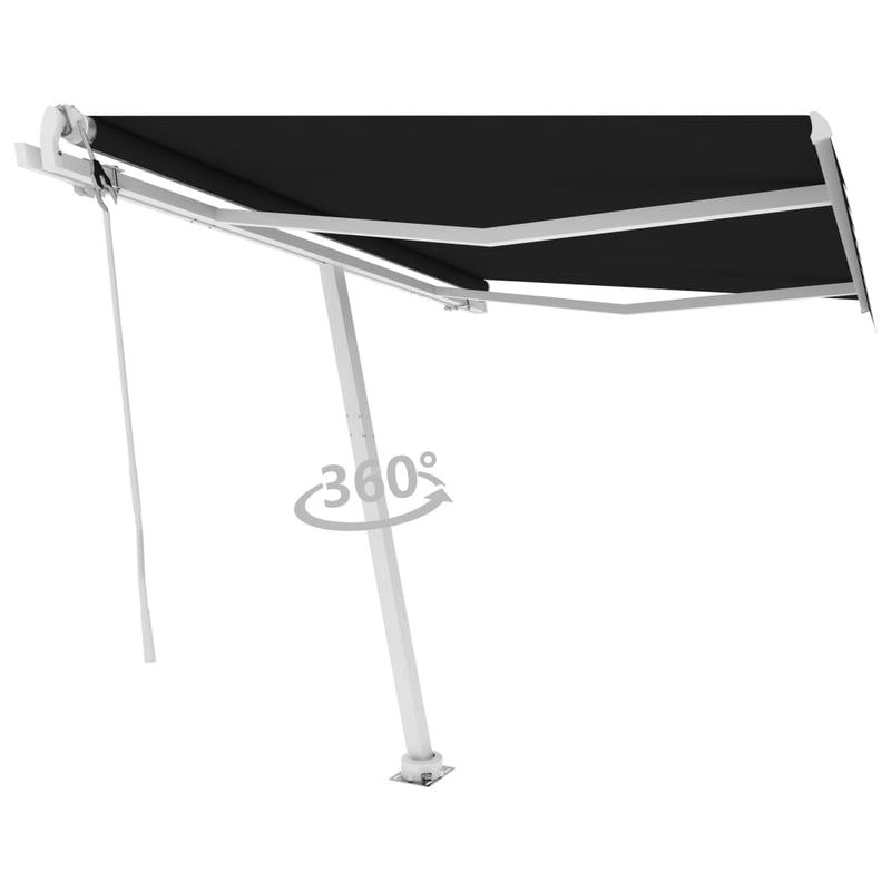 vidaXL antracitszürke automata póznás napellenző 350 x 250 cm