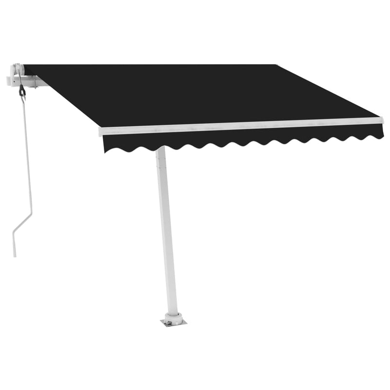 vidaXL antracitszürke automata póznás napellenző 350 x 250 cm