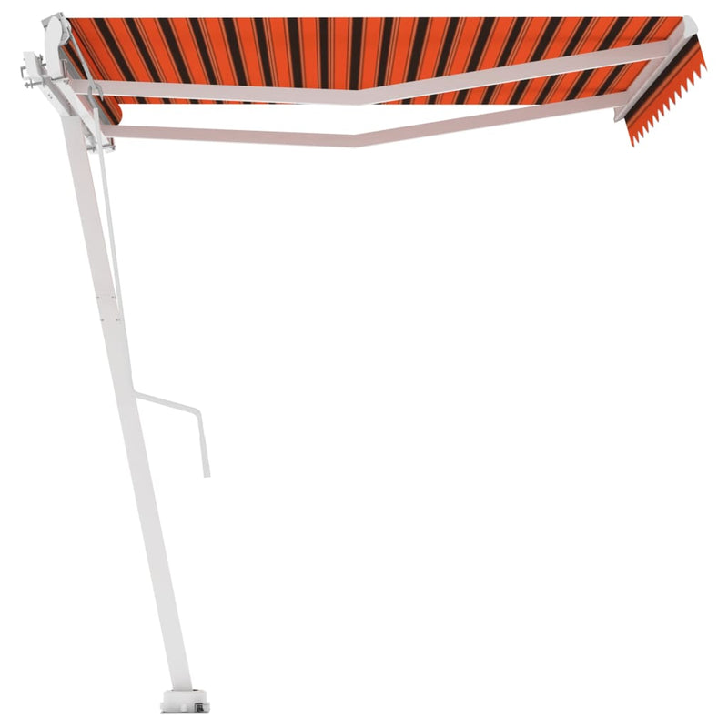 vidaXL narancssárga-barna automata póznás napellenző 350 x 250 cm