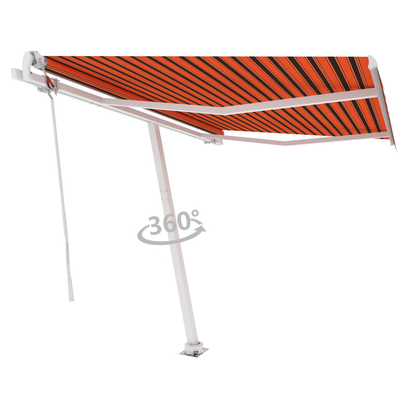 vidaXL narancssárga-barna automata póznás napellenző 350 x 250 cm