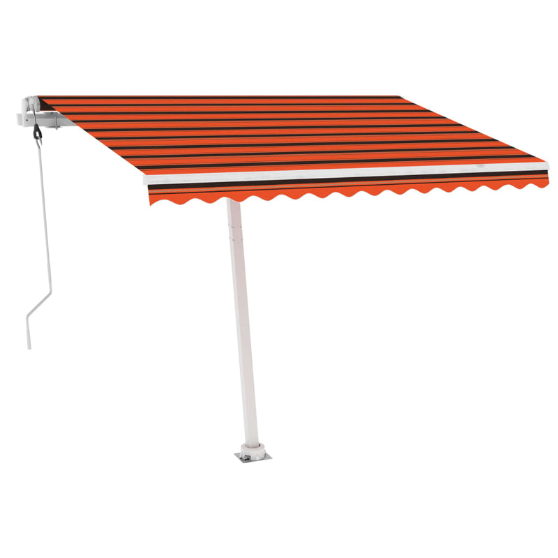 vidaXL narancssárga-barna automata póznás napellenző 350 x 250 cm