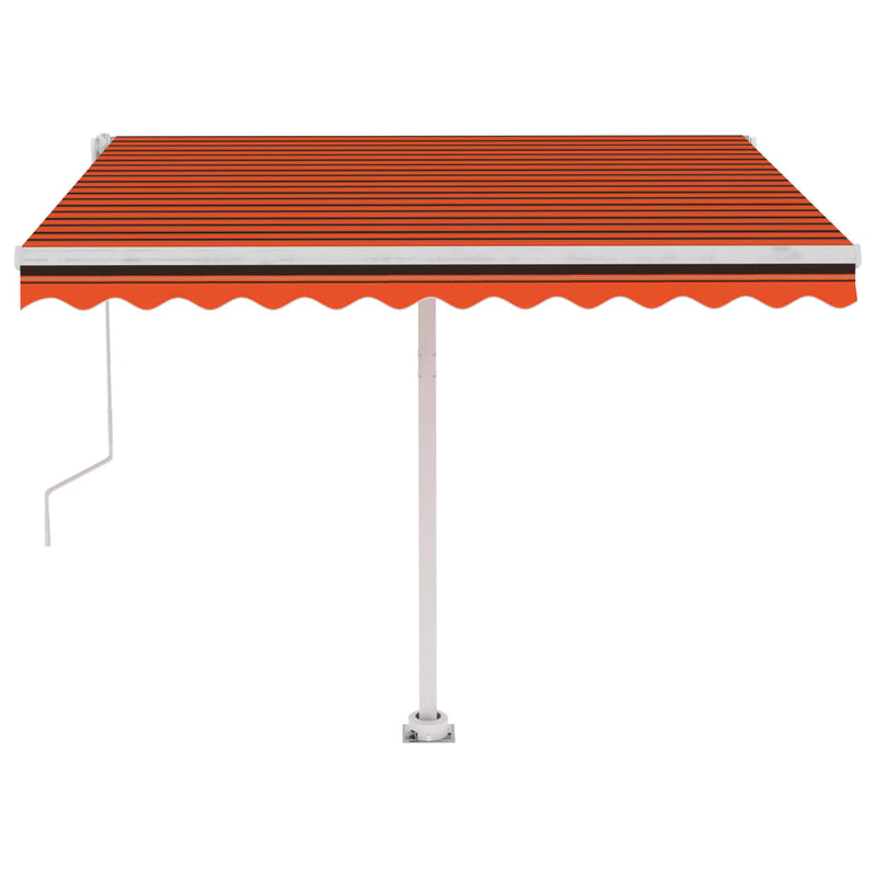 vidaXL narancssárga-barna automata póznás napellenző 350 x 250 cm