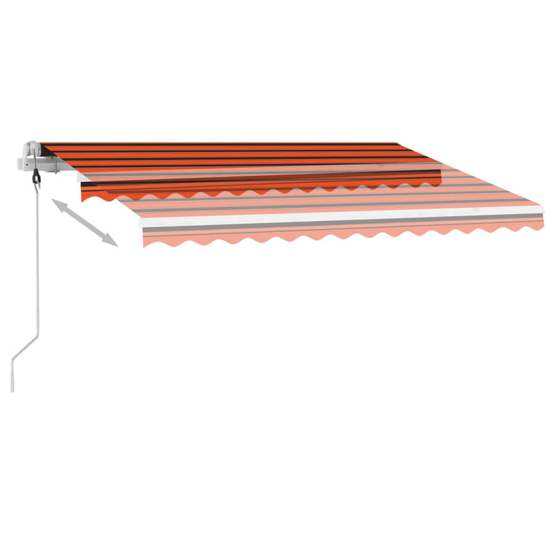 vidaXL narancssárga-barna automata póznás napellenző 350 x 250 cm